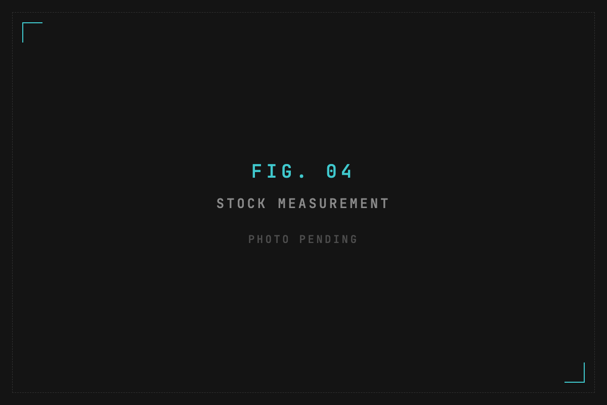 Placeholder for a photograph of a stock being measured
