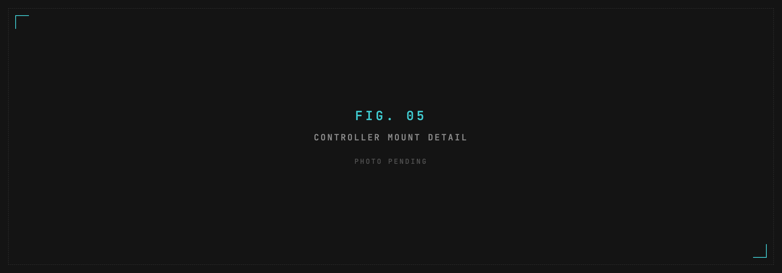 Placeholder for a close-up photograph of a controller mount